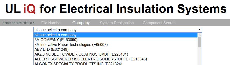 Electrical Insulation System Database 絕緣系統(tǒng)查詢