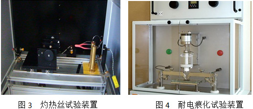 圖3為灼熱絲試驗裝置 圖4為耐電痕化試驗裝置